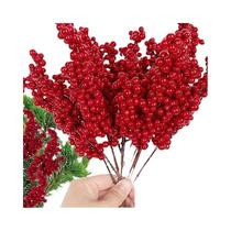 Conjunto De 12 Decorações De Frutas Vermelhas Para Árvore De Natal Artificial, Decoração DIY Para