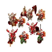 Conjunto De 12 Enfeites De Madeira Do Papai Noel Para Árvores De Natal E Decorações De Casa Para Conjunto De 12 Enfeites De Madeira Do Papai Noel Para Árvores De Natal E Decorações De Casa Para