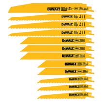 Conjunto de 12 Lâminas de Serra Recíproca Dewalt DW4892 com Estojo