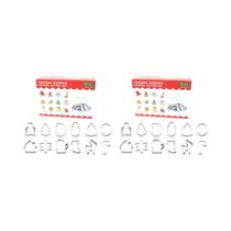 Conjunto De 12 Moldes De Biscoito De Natal Em Aço Inoxidável: Árvore, Biscoito De Gengibre E Conjunto De 12 Moldes De Biscoito De Natal Em Aço Inoxidável: Árvore, Biscoito De Gengibre E