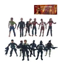 Conjunto de 12 peças Action Figure Toys LIVELYOU Army Men vs Zombie Conjunto de 12 peças Action Figure Toys LIVELYOU Army Men vs Zombie