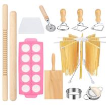 Conjunto de 12 Peças para Fazer Macarrão com Escorredor e Tábua de Nhoque