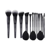 Conjunto De 12 Pincéis De Maquiagem E Esponjas Para Base, Corretivo E Sombra Com Cerdas Macias