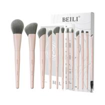 Conjunto De 12 Pincéis De Maquiagem Profissional Vegano Em Seda De Bambu Para Pó, Base, Sombra E Conjunto De 12 Pincéis De Maquiagem Profissional Vegano Em Seda De Bambu Para Pó, Base, Sombra E