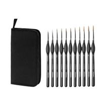 Conjunto De 12 Pincéis De Pintura Marie Com Bolsa De Lona Com Zíper Para Acrílico, Aquarela, Óleo,