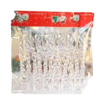 Conjunto De 12 Pingentes Acrílicos Transparentes Em Forma De Floco De Neve Para Decoração De Árvore