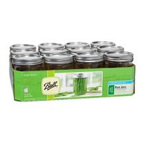 Conjunto de 12 Potes de Vidro Ball Boca Larga 473 ml Conjunto de 12 Potes de Vidro Ball Boca Larga 473 ml