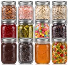 Conjunto de 12 Potes Mason NutriChef para Armazenamento de Alimentos de 473 ml Conjunto de 12 Potes Mason NutriChef para Armazenamento de Alimentos de 473 ml