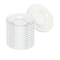 Conjunto de 12 Pratos de Vidro Fundo Sopa 22 cm Almoço Jantar Mesa Transparente