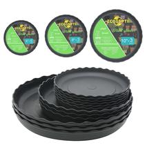 Conjunto de 12 Pratos para Vasos ECOESPTI em Plástico Preto 15-26 cm