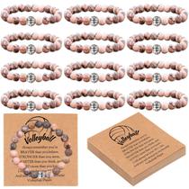 Conjunto de 12 Pulseiras de Pedras Vulcânicas para Vôlei Ecation