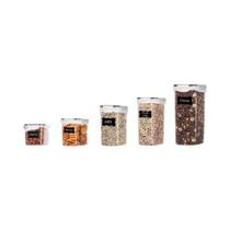 Conjunto De 12 Recipientes Plásticos Para Armazenamento De Alimentos Com Tampas, Organizadores De Conjunto De 12 Recipientes Plásticos Para Armazenamento De Alimentos Com Tampas, Organizadores De