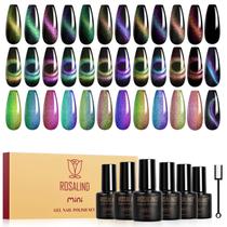 Conjunto de 12 Unidades de Esmalte em Gel Efeito Olho de Gato 9D ROSALIND com Glitter Conjunto de 12 Unidades de Esmalte em Gel Efeito Olho de Gato 9D ROSALIND com Glitter