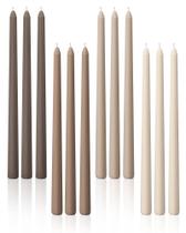 Conjunto de 12 velas marrons cônicas Viyffo de 12" sem perfume