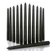 Conjunto de 12 velas Taper CANDWAX de 25 cm de Halloween pretas sem perfume Conjunto de 12 velas Taper CANDWAX de 25 cm de Halloween pretas sem perfume