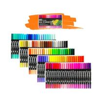 Conjunto de 120 Canetas Aquarela Ponta Dupla - Ideal para Desenho e Pintura