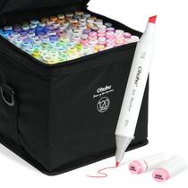 Conjunto de 120 cores com marcador de álcool Ohuhu Oahu com estojo para artistas