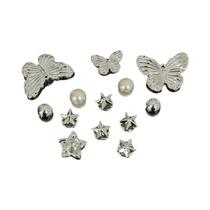 Conjunto De 13 Peças De Charms De Pérola Em Forma De Borboleta DIY Para Meninas, Decorações De Conjunto De 13 Peças De Charms De Pérola Em Forma De Borboleta DIY Para Meninas, Decorações De