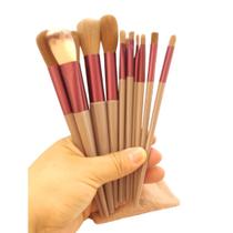 Conjunto de 13 Pincéis para maquiagem Profissionais Cores sortidas