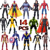 Conjunto de 14 figuras de ação de super-heróis MUKSSE, 16,5 cm de altura Conjunto de 14 figuras de ação de super-heróis MUKSSE, 16,5 cm de altura