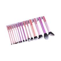 Conjunto De 14 Pincéis De Maquiagem Multicoloridos Para Base, Blush, Sombra, Pó Solto, Contorno E Conjunto De 14 Pincéis De Maquiagem Multicoloridos Para Base, Blush, Sombra, Pó Solto, Contorno E