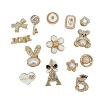 Conjunto De 14 Pingentes De Sapato Com Strass Brilhantes E Pérolas Falsas, Decoração Destacável DIY