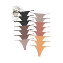 Conjunto De 15 Peças De Tanga De Seda Gelada Sem Costura Para Mulheres, G-String Fino E Elástico Conjunto De 15 Peças De Tanga De Seda Gelada Sem Costura Para Mulheres, G-String Fino E Elástico