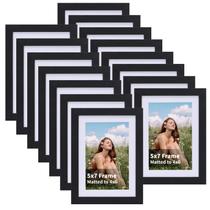 Conjunto de 15 porta-retratos EYMPEU Black Wood 4x6 para parede/mesa