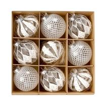 Conjunto De 16 Bolas De Natal Para Pendurar, Enfeites Artesanais Em PET Para Decoração Sazonal De Conjunto De 16 Bolas De Natal Para Pendurar, Enfeites Artesanais Em PET Para Decoração Sazonal De