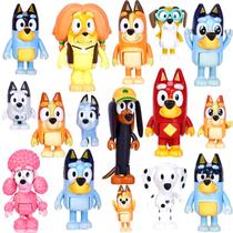 Conjunto de 16 Figuras de Lobo MUKSSE Bluey, 5 a 9 cm Conjunto de 16 Figuras de Lobo MUKSSE Bluey, 5 a 9 cm