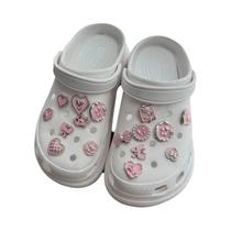 Conjunto De 16 Pingentes Para Sapatos Rosa: Flores, Borboletas E Pérolas Destacáveis Com Fivela De