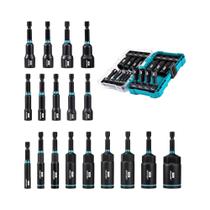 Conjunto De 18 Peças De Chave De Impacto Magnética Com Ponta Hexagonal De 1/4" Para Furadeira