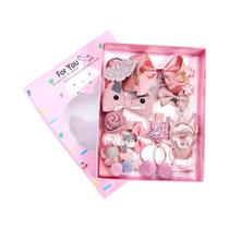 Conjunto De 18 Presilhas De Cabelo Para Meninas, Laços Fofos, Flores, Animais, Elásticos De Cabelo,