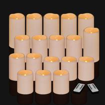 Conjunto de 18 velas sem chama Artmarry à prova d'água com controle remoto