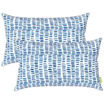 Conjunto de 2 almofadas lombares ao ar livre LVTXIII de 30 x 50 cm, azul seixo
