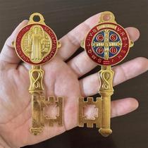 Conjunto de 2 Amuletos de São Bento Esmaltados (12cm x 5cm) - Proteção Dupla Face