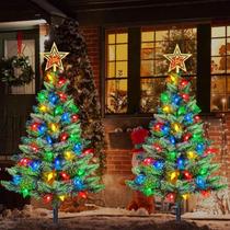 Conjunto de 2 árvores de Natal solares Abkshine com 100 luzes LED