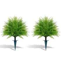 Conjunto de 2 árvores topiárias artificiais EverNature resistentes a UV Conjunto de 2 árvores topiárias artificiais EverNature resistentes a UV