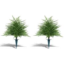 Conjunto de 2 árvores topiárias de samambaia artificial EverNature resistentes a UV Conjunto de 2 árvores topiárias de samambaia artificial EverNature resistentes a UV