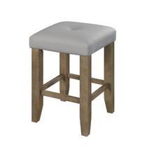 Conjunto de 2 bancos Benzara Counter Height de material sintético marrom