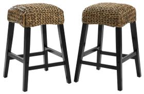 Conjunto de 2 bancos de bar de vime sem encosto Crosley Edgewater