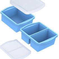 Conjunto de 2 bandejas de congelação de silicone ZIP STANDING com tampas 250 ml 500 ml