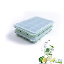 Conjunto de 2 bandejas Ice Cube Trays Tvmania com tampa e 15 cubos