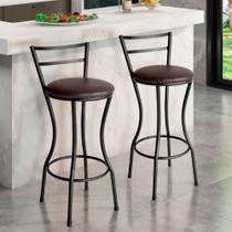 Conjunto de 2 Banquetas Alta Home de Aço de Carbono