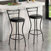 Conjunto de 2 Banquetas Alta Home de Aço de Carbono