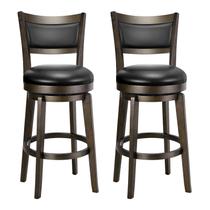 Conjunto de 2 Banquetas Altas Giratórias PrimeZone 66 cm em material sintético Conjunto de 2 Banquetas Altas Giratórias PrimeZone 66 cm em material sintético