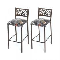 Conjunto de 2 banquetas dani tubo bronze ciplafe