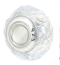 Conjunto de 2 Berloques Murano Prata 925 Pedra Branca Conjunto de 2 Berloques Murano Prata 925 Pedra Branca