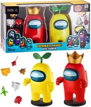 Conjunto de 2 bonecos Crewmate com estampadores Among Us com acessórios Conjunto de 2 bonecos Crewmate com estampadores Among Us com acessórios