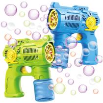 Conjunto de 2 Bubble Guns Haktoys com baterias e solução de recarga